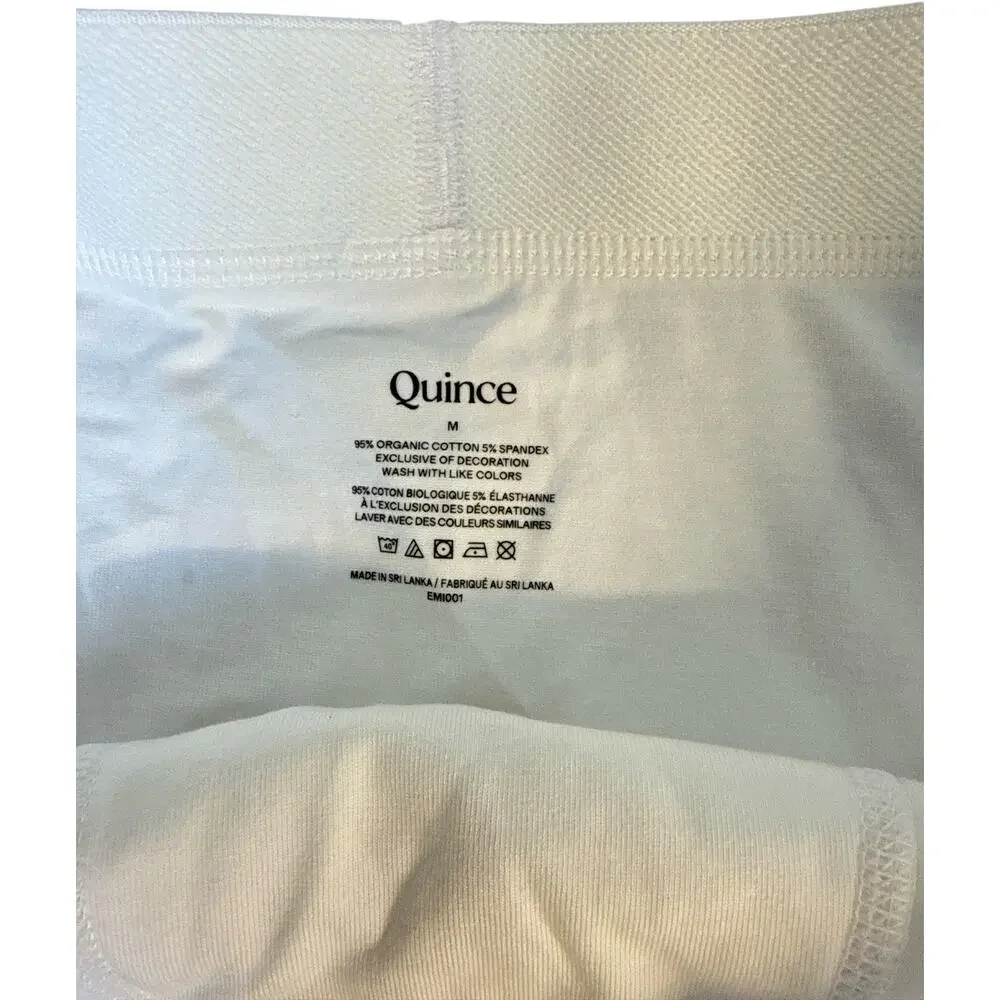 Quince Men’s Organic Cotton Stretch Boxer Briefs 3 Pack White M NWT